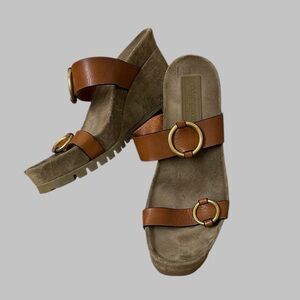 Pedro Garcia Brown Leather Wedges